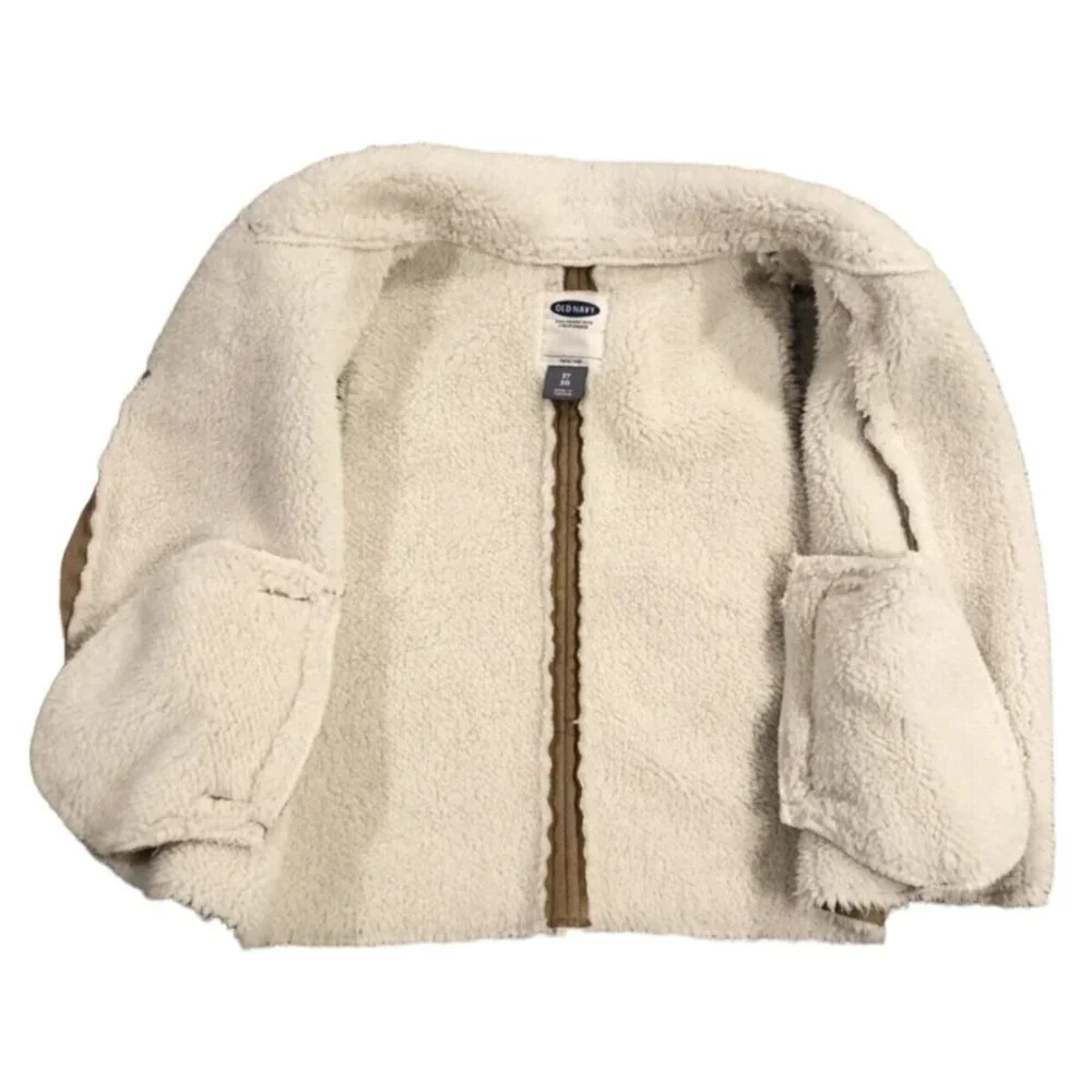 Old Navy 3T Brown Shearling Zipper Vest